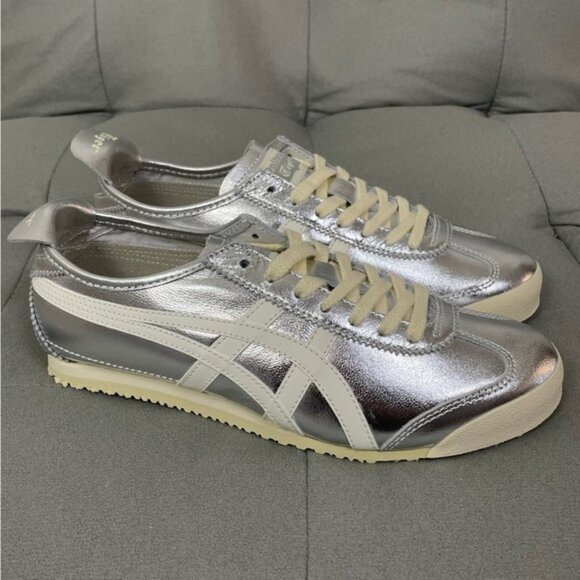 Onitsuka Tiger by Asics Silver and Cream Sneakers - Picture 1 of 7